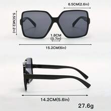 1 Pair Of Women's Big Black Frame Pc Frame Hot Girl Y2g Fashion Glasses Suitable For Daily Use - Đen xám kép - Xem 4