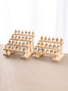 Minimalistyczny drewniany stożkowy stojak na pierścionki, stojak na biżuterię, ekspozycja pierścionków, transmisja na żywo i rekwizyt do stoiska