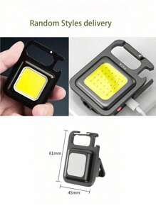 1 件便携式铝制强光手电筒工作灯、迷你钥匙扣登山扣露营灯、COB 3 种灯光模式多功能户外应急灯带挂钩磁性背架开瓶器用于钓鱼携带、悬挂在包、手机、腰部、露营配件 - 彩色 - 查看 7