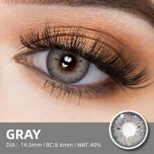 2pcs Gray-Brown Color Cosmetic Contact Lenses, Soft Disposable Color Contact Lenses For Beauty Halloween Costume Cosplay - Grey - View 2