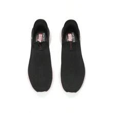 Skechers Slip-On Casual Sneakers, Men Slouchy Shoes Breathable Sport Running Shoes 894227 - Black - View 4