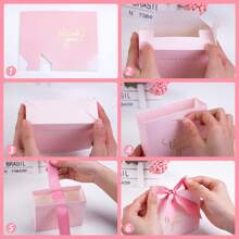 Juego de 12/24 bolsas de regalo pequeñas para agradecer de 4.5x1.8x3.9 pulgadas con lazo, ideales para fiestas, cumpleaños, bodas, despedidas de soltera, regalos de invitados de boda, cajas, decoración de recepción de bodas