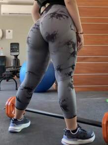 Summer Workout Tie Dye Seamless High Waisted Workout Leggings Women Scrunch Butt Lifting Yoga Gym Athletic Pants