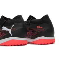 Puma FUTURE 8 MATCH TT 足球鞋，舒适轻便的运动鞋，适用于人造草皮和室内球场，108370-01 - 黑色-彪馬白-亮紅色 - 查看 6
