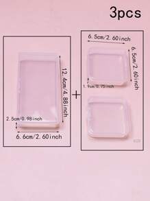 1 pezzo/3 pezzi/20 pezzi Scatole rettangolari in plastica trasparente per la visualizzazione e la conservazione di gioielli e piccoli oggetti