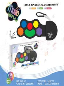 儿童彩虹迷你硅胶键盘钢琴乐器多功能电子键盘室内户外初学者练习亲子互动桌面音乐玩具礼物