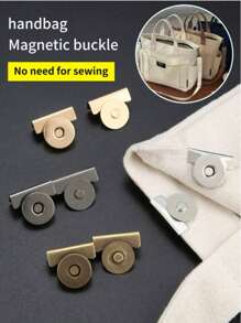 3/4/6pcs Canvas Bag Wallet Edge Magnetic Alloy Snap Closure, No-Sew Magnetic Buckle, Vintage Bag Metal Clasp Turn Locks Twist Button, For Shoulder Bags & Clothes, Diy Crafts Accessory, For Diy Handbag, Leather Craft Bag Purse, Hardware Elegant Golden Bag Accessories, Handmade Bag Accessories - Multicolor - View 1