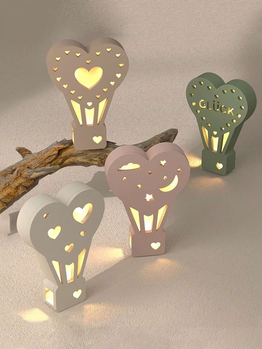 Bộ khuôn silicon hình trái tim lãng mạn, đèn LED, thiết kế khinh khí cầu cho nhựa, thạch cao, đúc đất sét, đồ thủ công mỹ nghệ tự làm, trang trí nhà cửa - Khuôn silicon - Xem 1