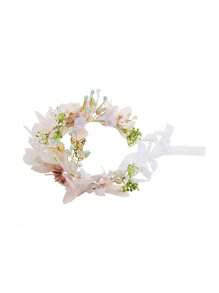 1件女士花环头饰头箍头箍公主超仙丝带珍珠头箍婚礼花儿童头箍珍珠发箍女孩演出甜美配饰韩版超仙新款丝带花礼物 - 彩色 - 查看 15