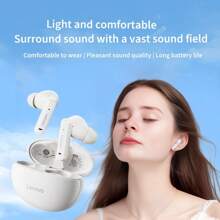 Lenovo EA210 True Wireless Earbuds – 13mm Dynamic Driver For Dolby-Level Stereo Sound, Ultra-Low Latency Gaming & HD Calls, 30H Playtime With 200mAh Charging Case, Comfort Fit For Sports & Music