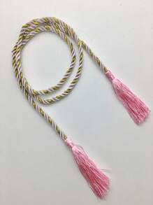 1 件流苏窗帘带，总长 37.7 英寸，简约收纳带适合任何场合，多功能窗帘带适合家庭使用