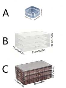 1 Transparent Cosmetics Storage Box, 72 Grid Acrylic Storage Box Drawer Type Multi-Layer Cosmetics Storage Display Rack, Large Capacity Fixed Skin Care Products Storage Box, Multi-Functional Cosmetics Storage Rack, Acrylic Transparent Cosmetics Storage Box, Large Capacity Skin Care Products Stationery Storage Box - Multicolor - View 3