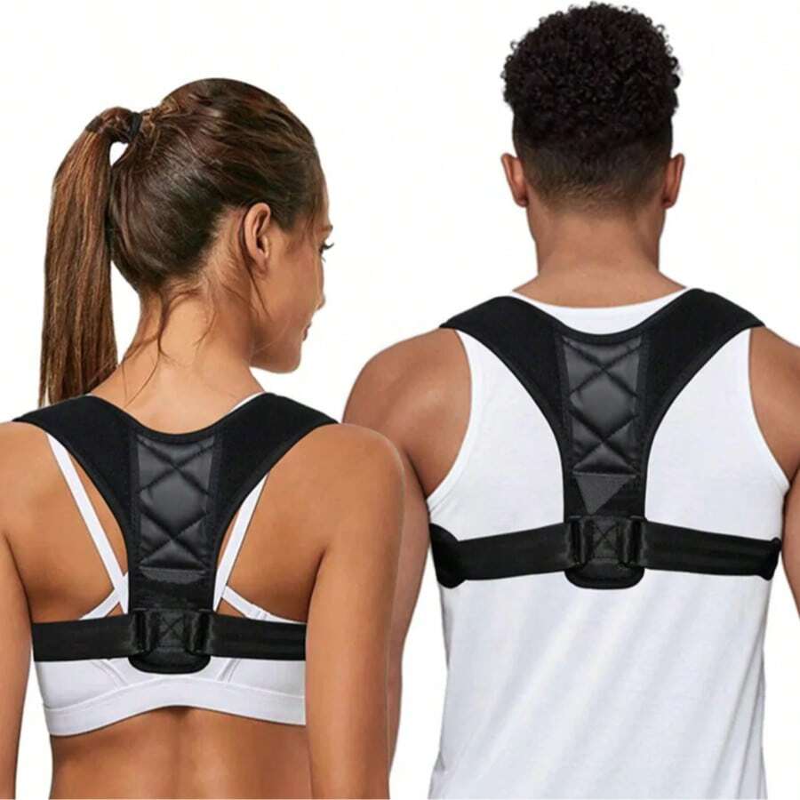 Adjustable Posture Corrector Support For Shoulders, Back, And Spine - Ready For Immediate Delivery - 黑色 - 查看 1