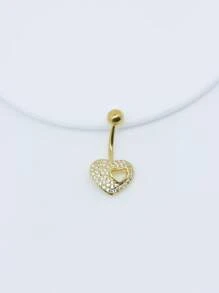 1 件装心形蝴蝶结形锆石肚脐环肚脐环肚脐钉 14G 圆杆穿孔首饰女士 - 蝴蝶結 心 - 查看 9