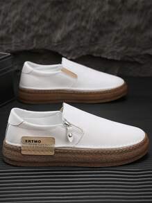 Men's Casual Loafers, 2025 Spring Soft Outsole Soft Material Lightweight Comfortable Men's Shoes, Low-Top Round Toe Side Zipper Thick-Sole Fashionable Versatile Men's Shoes, PU Leather Waterproof Oil-Resistant Fisherman Shoes For Men