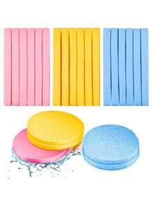 Compressed Facial Sponges In 6 Vibrant Colors - Professional Esthetician's Choice For Makeup Removal And Skin Exfoliation, Round Cleansing Sponges For Women, Ideal For Daily Washing