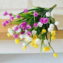 4 Ramos de Flores de Tulipán de Plástico, Flores Artificiales Falsas para Decorar el Hogar, Jardín, Patio, Porche, Macetas, Interiores, Habitaciones y Exteriores, Decoración de Granja para Primavera y Verano