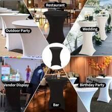 2 件/套涤纶弹力桌布 - 可水洗、抗皱，适合派对、宴会和餐厅使用 - 彩色 - 查看 7