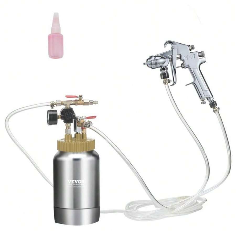 VEVOR 2L/0.5gal Spray Paint Pressure Pot Tank, Lightweight Air Paint Pressure Pot, 1.8mm Nozzle Spray Paint Gun 3m Hoses For Home Decoration Architecture Construction Automotive Painting, 45PSI Max - 預設 - 查看 1