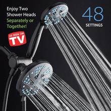 Hotel Spa AquaCare Spa Station Combo de cabezal de ducha de mano y lluvia de 48 modos de 3 vías de alta presión, boquillas antiobstrucciones, manguera de acero inoxidable extralarga, soporte de pared - Bronce frotado con aceite - Ver 12