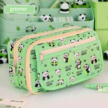 1pc Large Capacity Nine-Layer Pencil Case, Student Stationery Pencil Case, Stationery Storage Bag, School Supplies, Back To School Gift, (The Pattern On The Pen Bag Is Random, Only The Pen Bag Is Sold, Stationery Stickers Are Not Included)