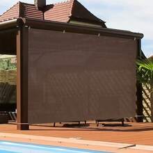 遮阳布 80% 遮光带扣眼，凉亭遮阳罩，网状防水布，适用于露台、户外、花园、后院、摩卡、户外和花园、家居用品 - 摩卡棕 - 查看 12