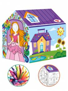 Kids DIY Graffiti Tent Building Game, Family Interactive, Suitable For 3+ Years Old, Christmas & Birthday Gift