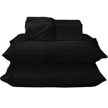 400 Thread Count Sheet Set With Elastic Band Standard Hotel Single Double Queen King - 黑色 - 查看 1
