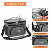 Bolsa de aislamiento de 25L,bolsa de picnic grande para exteriores,bolsa de aislamiento de tela Oxford cruzada,bolsa de hielo Peva para automovil - Gris - Ver 4