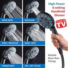 Hotel Spa AquaCare Spa Station Combo de cabezal de ducha de mano y lluvia de 48 modos de 3 vías de alta presión, boquillas antiobstrucciones, manguera de acero inoxidable extralarga, soporte de pared - Bronce frotado con aceite - Ver 7