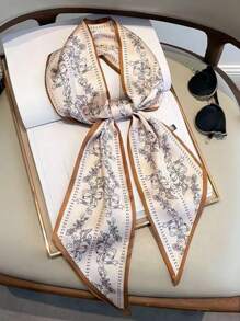 1入組女士春夏款休閒模擬絲質圍巾，專業印花圍巾適用於脖子、頭巾，薄型裝飾圍巾或腰帶，頭巾時尚髮箍 - A - 查看 21