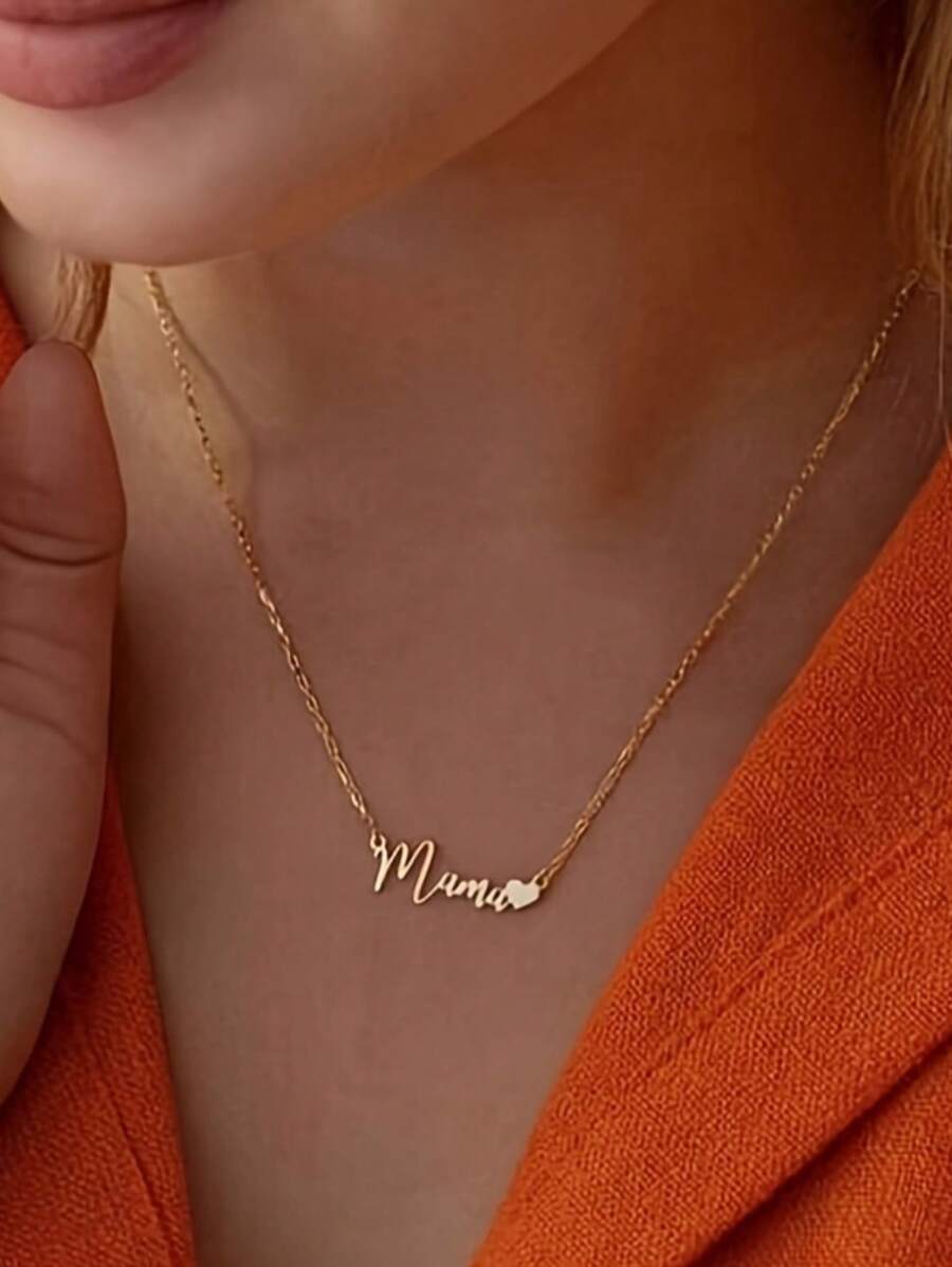 1pc Minimalist "MAMA" Letter Pendant Necklace, Mother's Day Gift