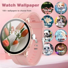 智能手表：无线呼叫/拨号、多种运动模式、来电提醒和拒绝、短信提醒、消息预览、可定制壁纸、兼容 iPhone/Android - 彩色 - 查看 5