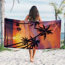 1pc Large Beach Towel, Ocean Design Bath Towel, Travel & Vacation Essential Gift, Swimming Pool Towel, Camping Adult Women & Men Beach Necessity Vacation Gift Summer, Holiday