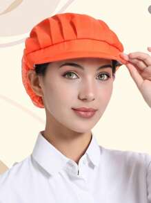 1 Pc Polyester Solid Color Half Mesh Baseball Cap, Soft Elastic Sweatband, Hard Peak, Odorless, Breathable, Dust-Proof, Adjustable, Lightweight, , Washable, Non-Fading, Oil-Proof, Pill-Resistant, Well-Stitched, Smooth Finish, Suitable For Restaurant, Kitchen, Workshop, Travel, Fashion, Work