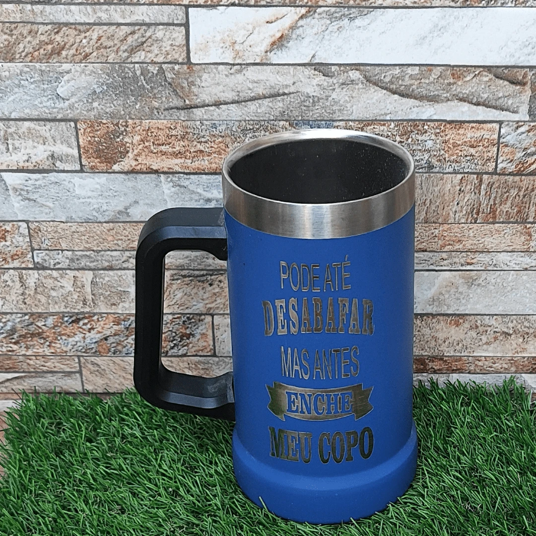 709ML THERMAL BEER MUG, Personalized With Laser WITH THEME: YOU CAN EVEN LET IT OUT - NEW LAUNCH DOUBLE WALL MUG - Beer Glass Gift Ideas - 藍色 - 查看 1