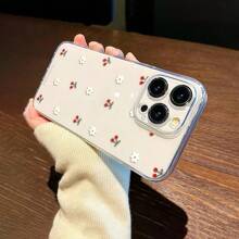 1个樱花图案透明TPU手机壳，兼容 11 12 13 14 15 16 Pro Max Xr 7 8 Plus，防水防震防摔防刮花 - 彩色 - 查看 3