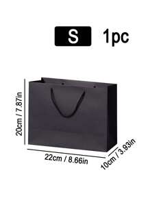 1pc Multi-Size Black Gift Bag, Holiday Gift Bag, Clothing Packaging Bag, Shopping Bag, Tote Bag