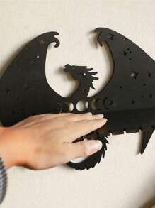 1pc Creative Dragon Shaped Crystal Wall Shelf, Home Decor Wall Mount Storage Rack For Bedroom, Bathroom, Jewelry And Cosmetics - Black - View 5