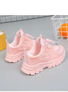 Girls' Spring Autumn Sneakers, Children Thick Sole Casual Breathable Sports Shoes, Student Running Shoes, Big Kids