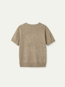 2026 Spring/Autumn New Light Brown Knit Top For Women, Urban Chic Casual Style, Suitable For Commuting, Workplace, Leisure, Short Trips, City Strolls, Thanksgiving, New Year, Music Festivals, Libraries, Independent Bookstores, Museums, Cafes, Or Gallery Lounges - Machi Brown - View 4
