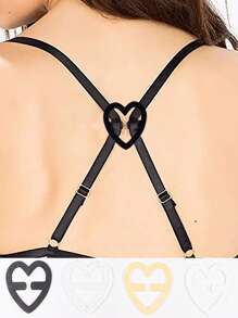 4/8/12/16 件/套 4 种颜色心形胸罩肩带夹，防滑交叉可调节胸罩肩带配件，用于隐形胸部支撑