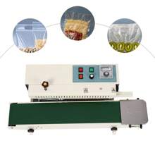 FR-900 Horizontal Automatic Continuous Sealing Machine, 500W Plastic Bag Sealer With Adjustable Conveyor Belt, 0-12m/Min Sealing Speed, Max.300°C Temperature