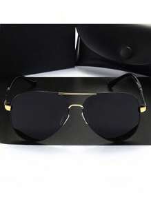 1副男士时尚眼镜，适合驾驶、骑行、户外活动、钓鱼等运动的时尚眼镜 - 金色 - 查看 2