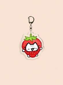 1 pièce Porte-clés mignon en acrylique avec chat de dessin animé, chat rose girly, chaton naïf, chaton à fleurs, chaton fraise, chaton lunettes de soleil, chaton câlinant la courtepointe, chaton comptant de l'argent, porte-clés thème animal, charme de sac cadeau pour amis et couples, accessoires de voiture, sac à dos pour l'école