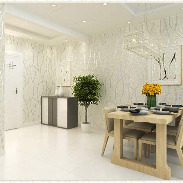Modern Minimalist Curves Abstract Stripe Wave Embossed Bedroom Living Room TV Background PVC 1.7ft * 31.16ft Non-Pasted Wallpaper