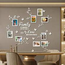 1 pieza Adhesivo de pared de marco acrílico creativo con diseño de rama de árbol, 9 ramas de marco con decoración de pared de rompecabezas de mariposa, adhesivo de marco de rama acrílico, regalo para cumpleaños, festivales, adecuado para sala de estar, dormitorio, estudio, entrada, decoración de pared de fondo de sofá, regalos de graduación, decoración de habitación, decoración del hogar, decoración de baño, decoración de dormitorio, decoración de habitación, artículos de decoración de sala de estar, decoración del hogar, papel tapiz de pared de sala de estar, pegatinas personalizadas