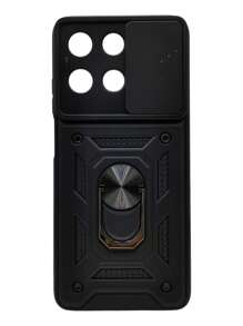 Funda Moto G15 + Mica Protector Case Uso Rudo Anillo - Negro - Ver 1