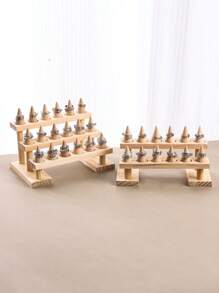 Minimalistyczny drewniany stożkowy stojak na pierścionki, stojak na biżuterię, ekspozycja pierścionków, transmisja na żywo i rekwizyt do stoiska