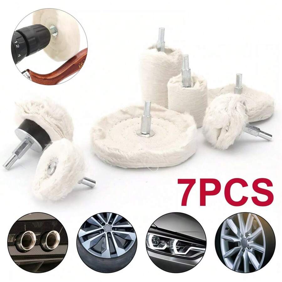 Polishing Buffing Pads Mop Wheel Buffer Pad Drill Kit For Car Polisher 7Pcs Set - Beige - View 1